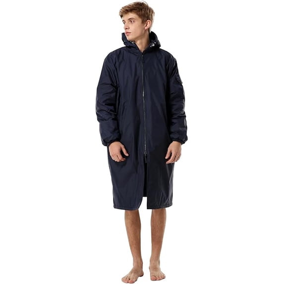 Adoretex Unisex Swim Parka Water Resistant Warm Coat Water Sports Swim Parka for Adults & Kids-PK005-Navy/Navy-AXXL