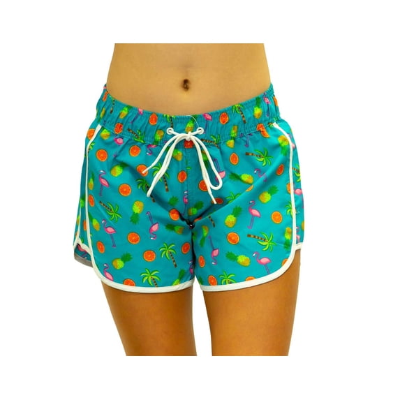 Adoretex Women's Fruits Printed Beach Board Shorts (FBP012) - Turquoise Combo - Large