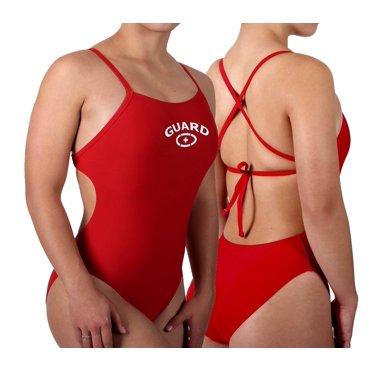 Adoretex Women's Guard One-Piece Swimsuit - Thin Strap Polyester Bathing Suit For Lifeguards And Active Swimming