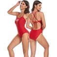 thumbnail image 1 of Adoretex Women's Guard One Piece Tie-Back Swimsuit (FGN28) - Red - 36, 1 of 5