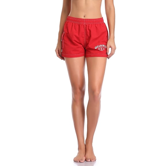 Adoretex Women's Guard Quick Dry Swim Board Shorts Swimsuit (FGB013) - Red - Large