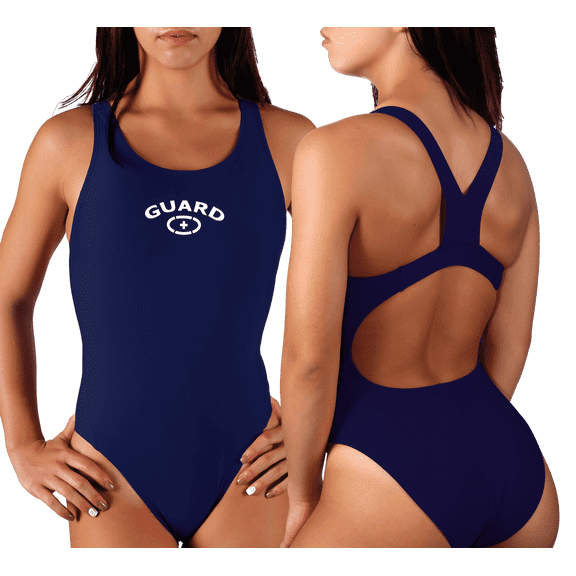 Adoretex Women's Guard Wide Strap Racerback One Piece Swimsuit, Athletic Splice Bathing Suit for Girls and Women (FGS02) - Navy - 46
