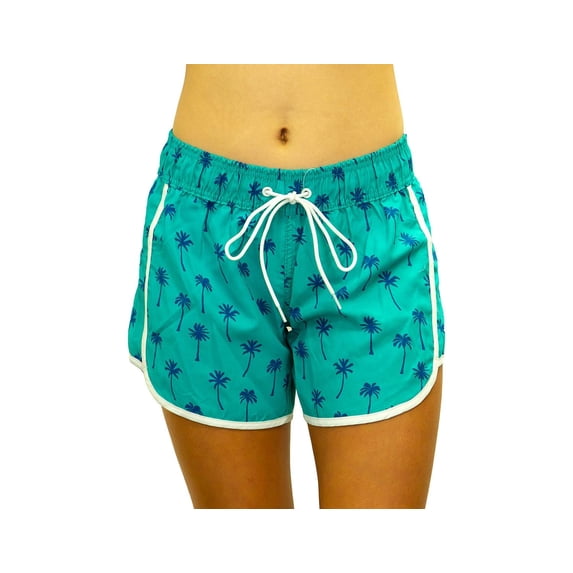 Adoretex Women's Palm Printed Beach Board Shorts (FBP015) - Mint Combo - X-Small