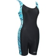 thumbnail image 1 of Adoretex Women's Plus Size Unitard Swimsuit, Water Aerobic Boyleg Bathing Suit Size 20-24 - FU006P - Black/Teal-20, 1 of 3