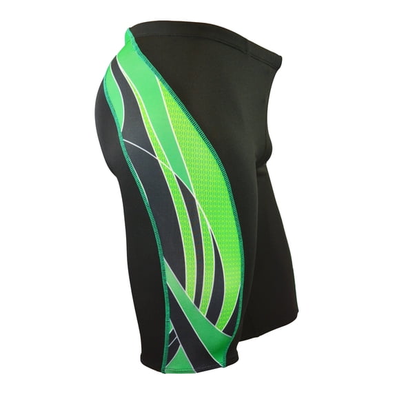 Adoretex Men's Side Wings Jammer Swimsuit (MJ009) - Black/Green - 30