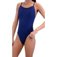thumbnail image 1 of Adoretex Women's Solid Thin Strap Flyback Swimsuit (FN001) - Navy - 24, 1 of 5