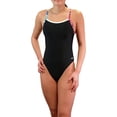thumbnail image 1 of Adoretex Girl's/Women's Solid Pro One-Piece Athletic Sports Racing Swimsuit Swimwear (FN034)-Black Combo-30, 1 of 4