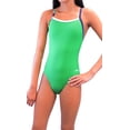 thumbnail image 1 of adoretex women's solid thin strap flyback swimsuit (fn034) - blue combo - 28, 1 of 5