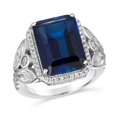 thumbnail image 1 of Adorn Her with TheJewelryHut Fancy Designer Antique Retro Vintage Inspired Halo Style Blue and white Color Crystalline in Silver Annivarsary Ring, 1 of 2