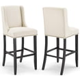 thumbnail image 1 of Baron Bar Stool Upholstered Fabric Set of 2,Beige, 1 of 7