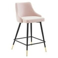 thumbnail image 1 of Modway Adorn Performance Velvet Counter Stool in Pink, 1 of 8
