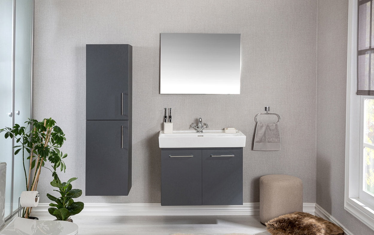 Adorn Vanity Vita Collection Gray 32 inch Bathroom Vanity with Quartz ...