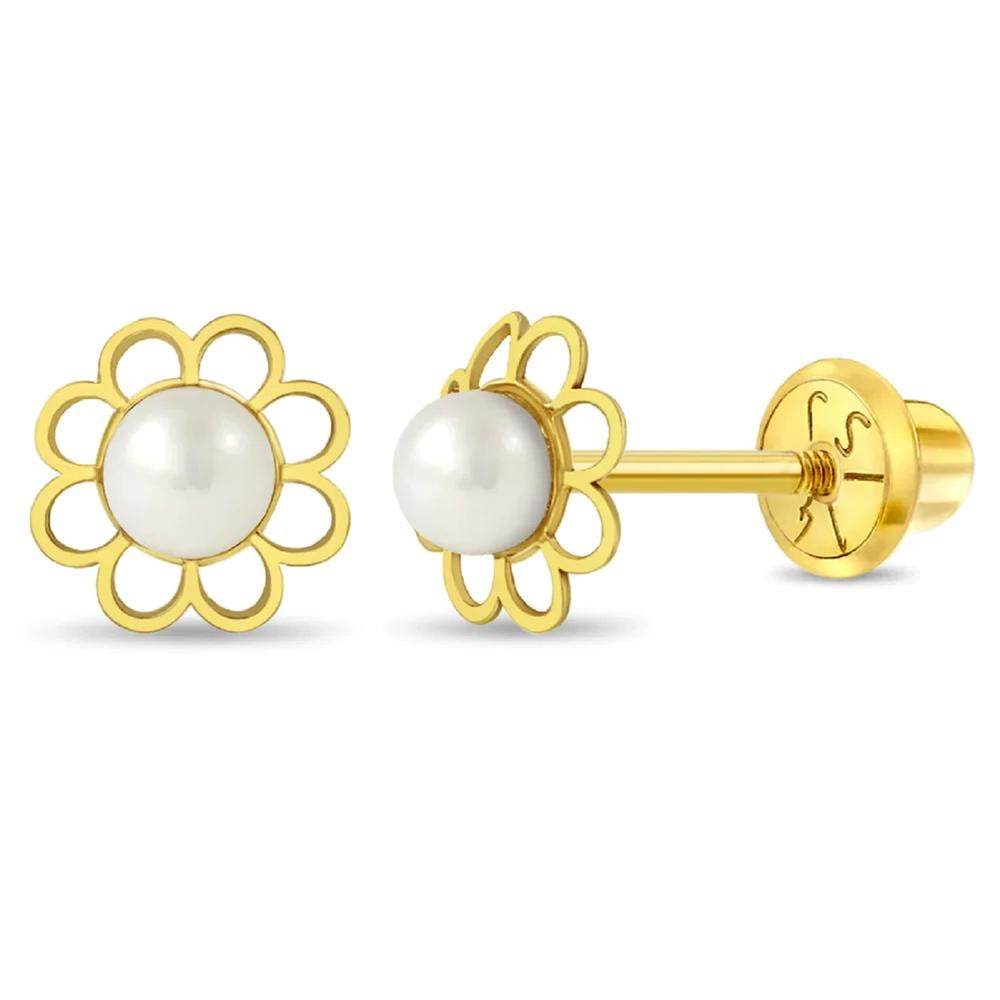 THE JEWELRY HUT Adorn Your Little Girl with TheJewelryHut Designer Children Freshwater Pearls Gold Stud Earrings