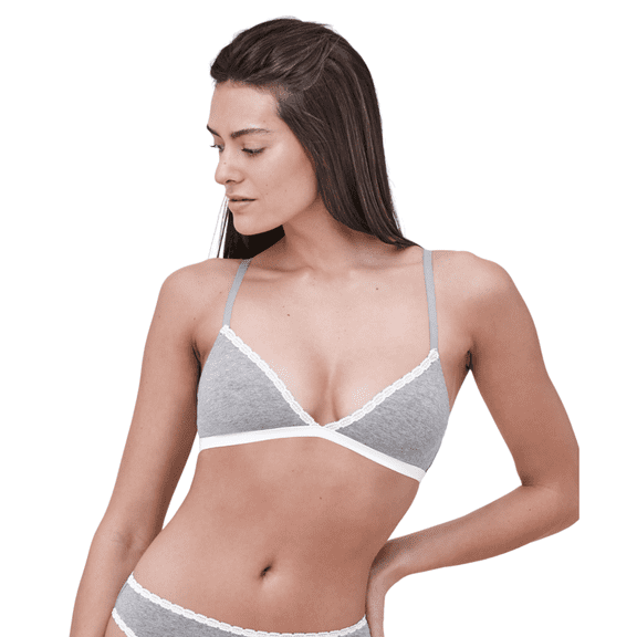 Adorned Cotton Plunge Wireless Bra