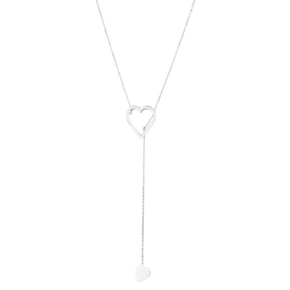 ADORNIA Heart Slide Through Lariat Necklace