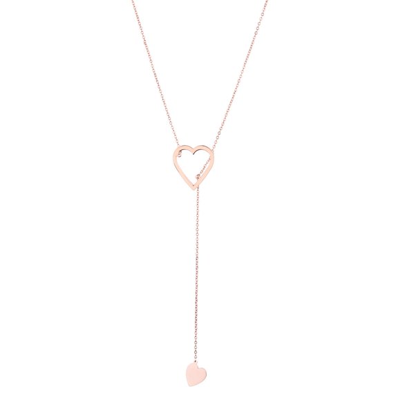 Adornia Heart Slide Through Lariat Necklaces