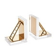 thumbnail image 1 of Adorning Metal And Glass Book Ends, Set Of 2, Clear And Gold, 1 of 2