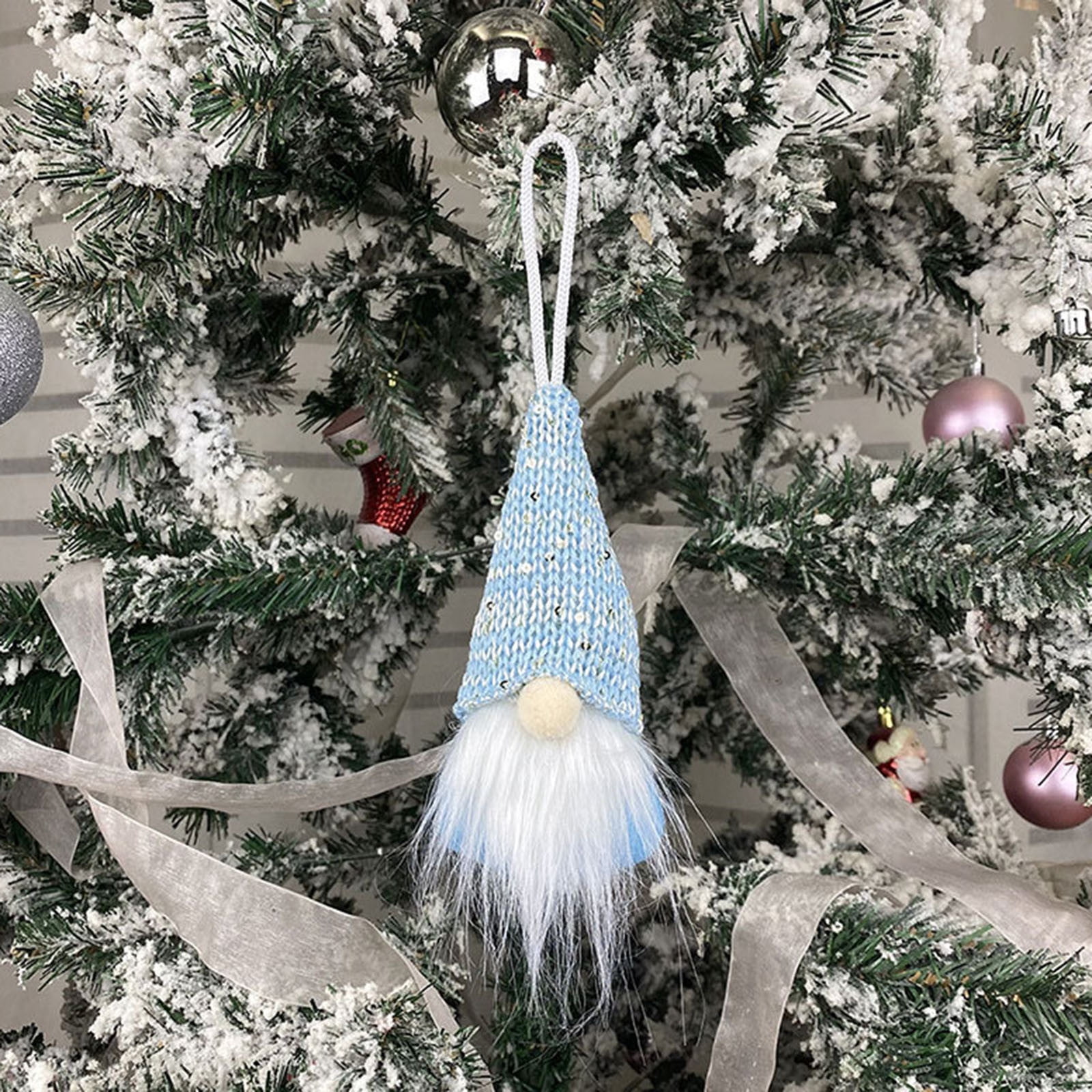 Adorno colgante para árbol de Navidad, muñeco de gnomo sin rostro navideño de Papá Noel