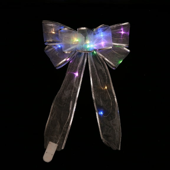 Adornos LED para árbol de Navidad, lazos de cinta para decoración del hogar y coronas navideñas.