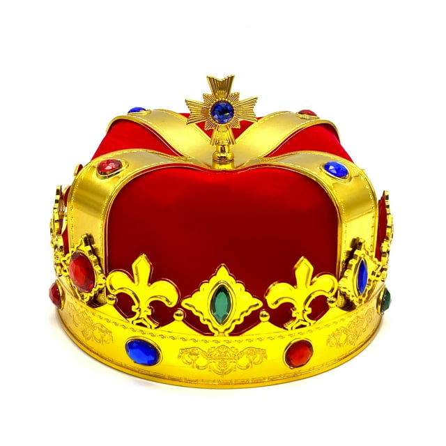  Adorox Regal King Crown Red Gold Plastic Crown Prince Costume Accessory ...