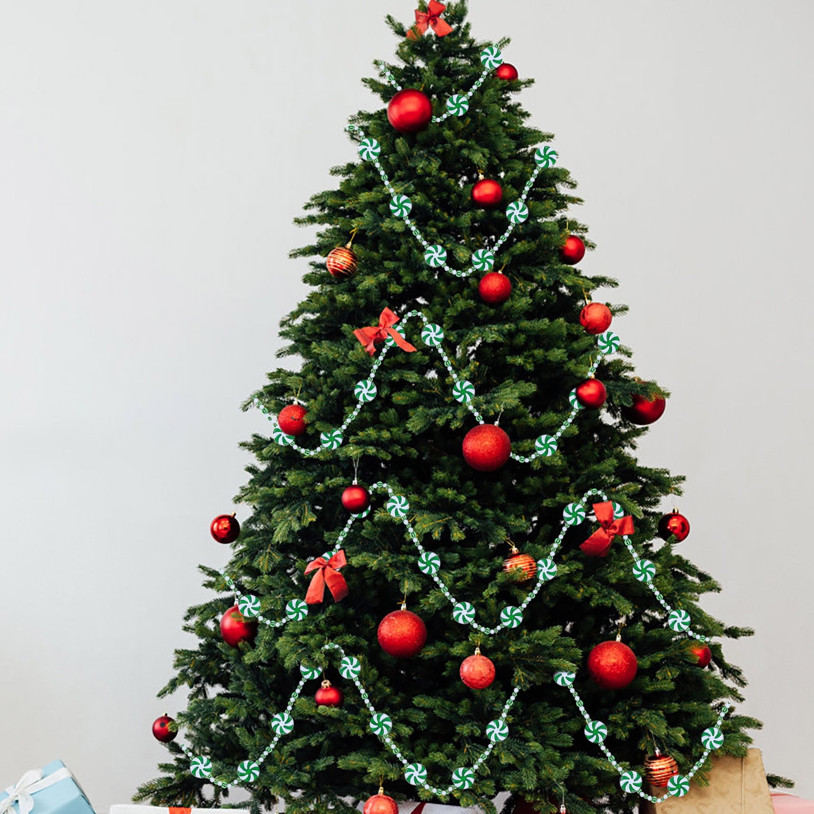 Adoug! Household Pendant Candy Wreath Peppermint Candy Wreath Hanging