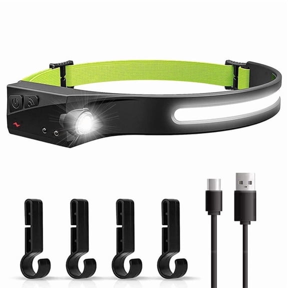 Upgrades USB LED Headlamp with Motion Sensor(2-Pack), 230° Waterproof Super Light Night Buddy Headlight