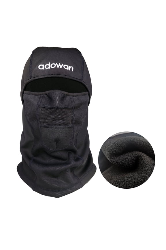 Unisex  Balaclava Ski Mask- Fleece Thermal Breathable Winter Gear Neck Warmer Windproof Cold Weather Face Mask, Black