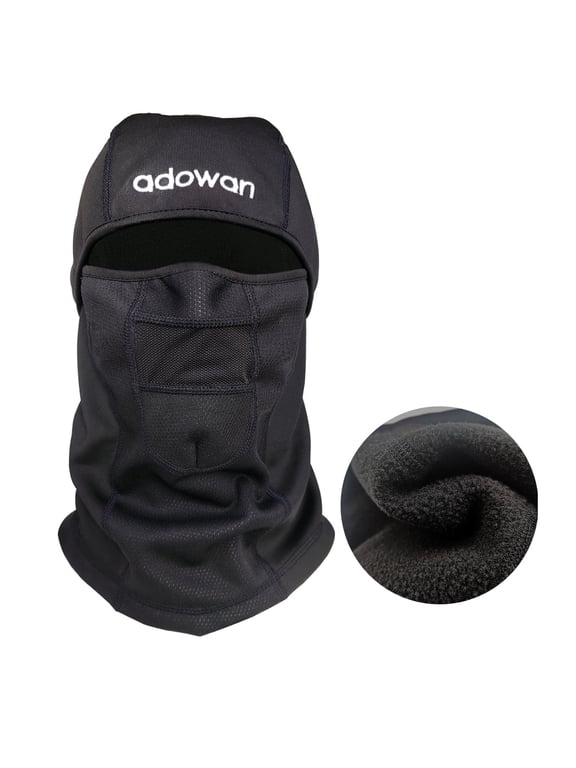 Unisex Balaclava Ski Mask- Fleece Thermal Breathable Winter Gear Neck Warmer Windproof Cold Weather Face Mask, Black