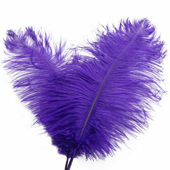 Adpan 1-Bunch Colorful Ostrich Feathers 32cm For Wedding Decor Stage Costumes All-Season Artificial Flowers Event Multi-Color, Purple