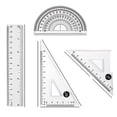 thumbnail image 1 of Adpan 1 Set Clear Plastic Ruler Soft Ruler Kit Includes 6 Inch Straight Ruler Protractor Triangle Geometry Transparent Math Ruler Measuring Tools for Work Office Home, 1 of 7