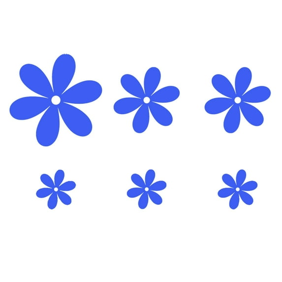 Adpan 6-Piece Acrylic Flower Wall Stickers Removable For Living Room Bedroom All-Season Home Decor DIY Multi-Color, Blue