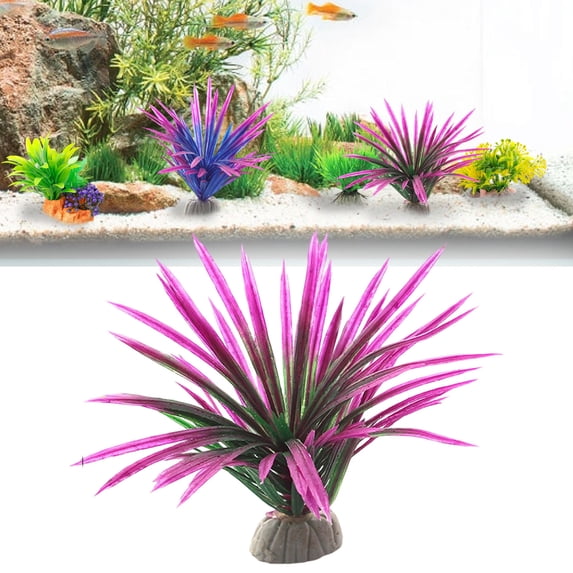 Adpan Artificial Aquarium Plants Realistic Fish Tank Decorations Lifelike Plastic Water Decor for Landscaping Hideouts Betta Safe Green,1PC,A