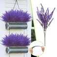 thumbnail image 1 of Adpan Artificial Lavender Flowers Faux Plant Single Stem Realistic Look for Home Decor Floral Arrangements Wedding Green,1 Stem,Purple, 1 of 10