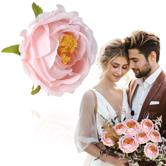 Adpan Artificial Peony Flower Head for DIY Bouquets Wedding Floral Arrangements Table Center Decor Wreaths And Home Use,1PC,C