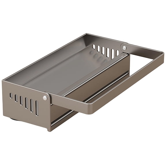 Adpan Foldable Kitchen Sink Caddy, Stainless Steel Sponge Holder with Drainage Holes, Over Sink Organizer for Sponge, Soap, Brush, Dish Cloth And Rag, Grey