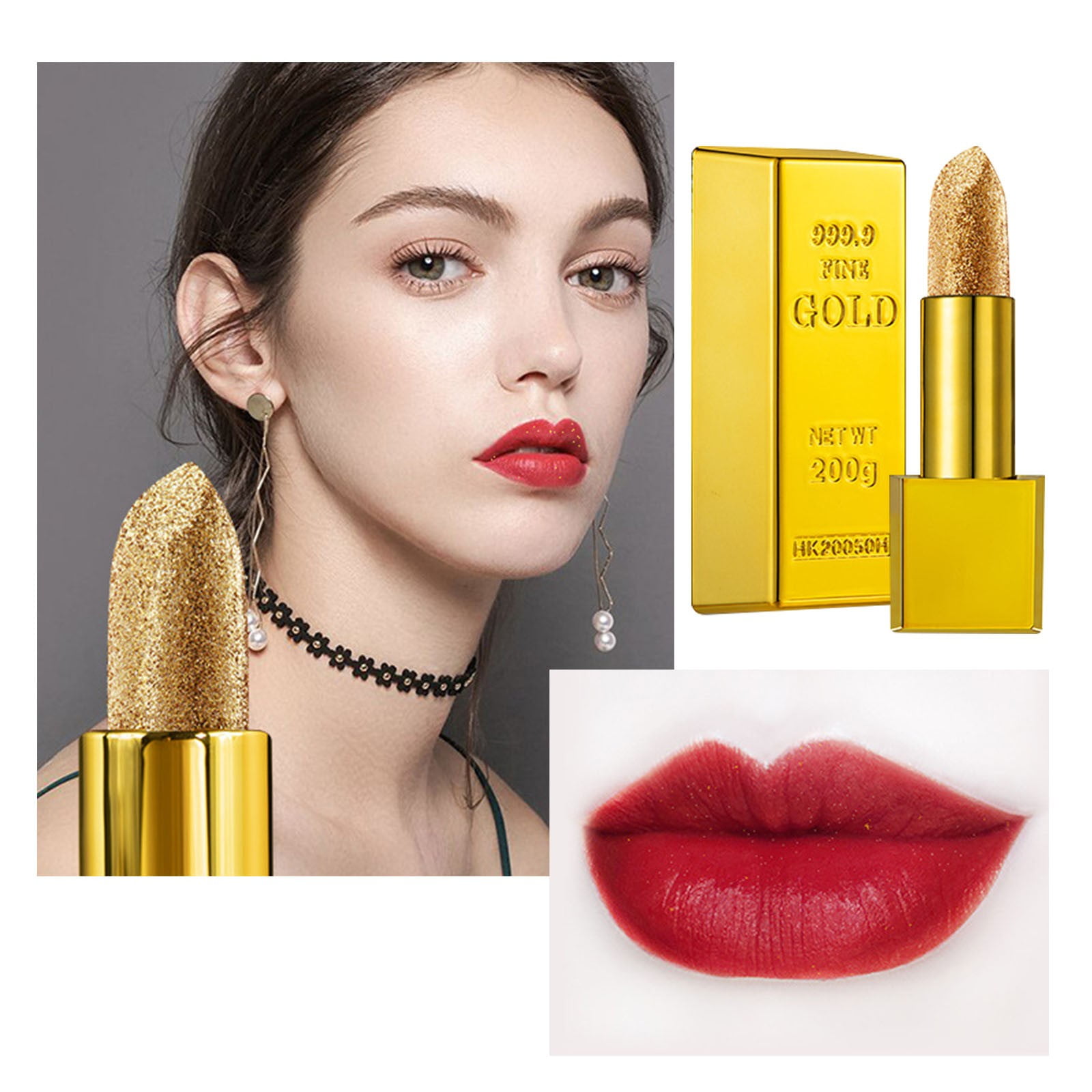 Adpan Lipstick, Lipstick Glitter Lipstick Moisturizing Makeup Velvet