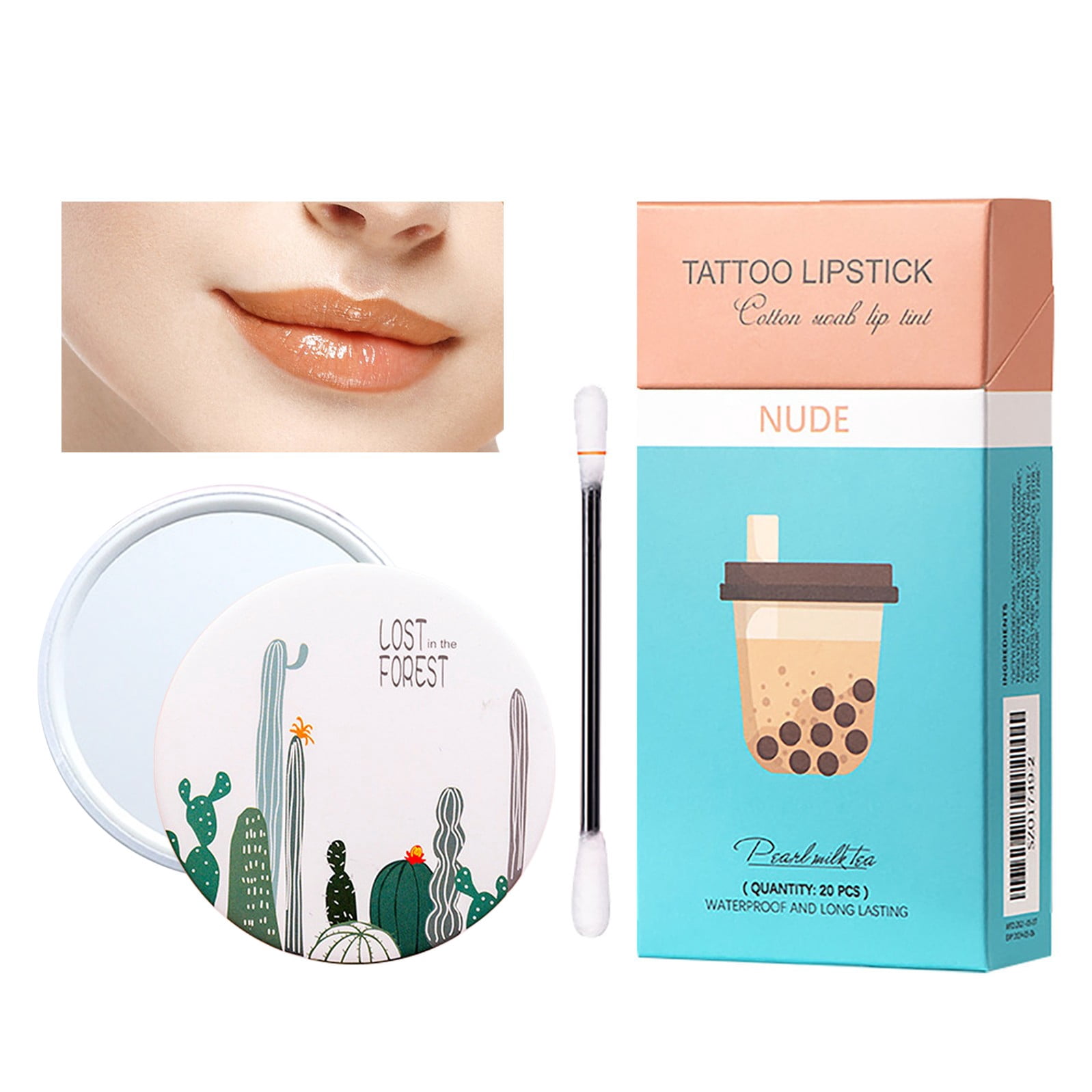 Adpan Lipstick, Lipstick Tattoo Lipstick Cotton Swab, Durable