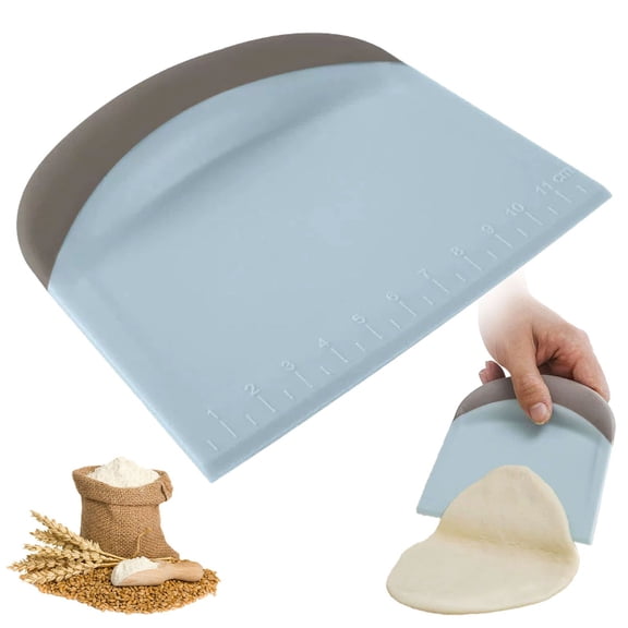 Adpan Plastic Scraper Flexible Bowl Scraper Flat Dough Cutter Kitchen Baking Tool for Bread Cake Pastry Kitchen Supplies,1PC,Sky Blue