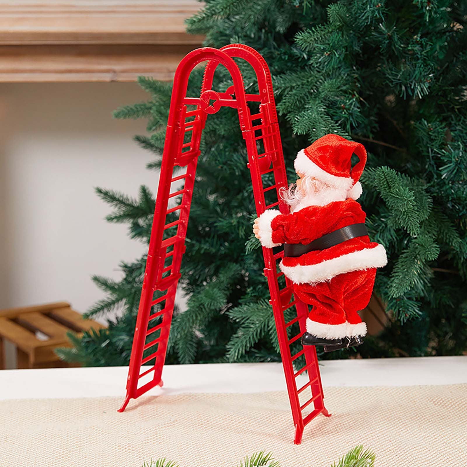 Adreap Christmas Climbing Santa Ladder Decoration Climbing Santa Doll
