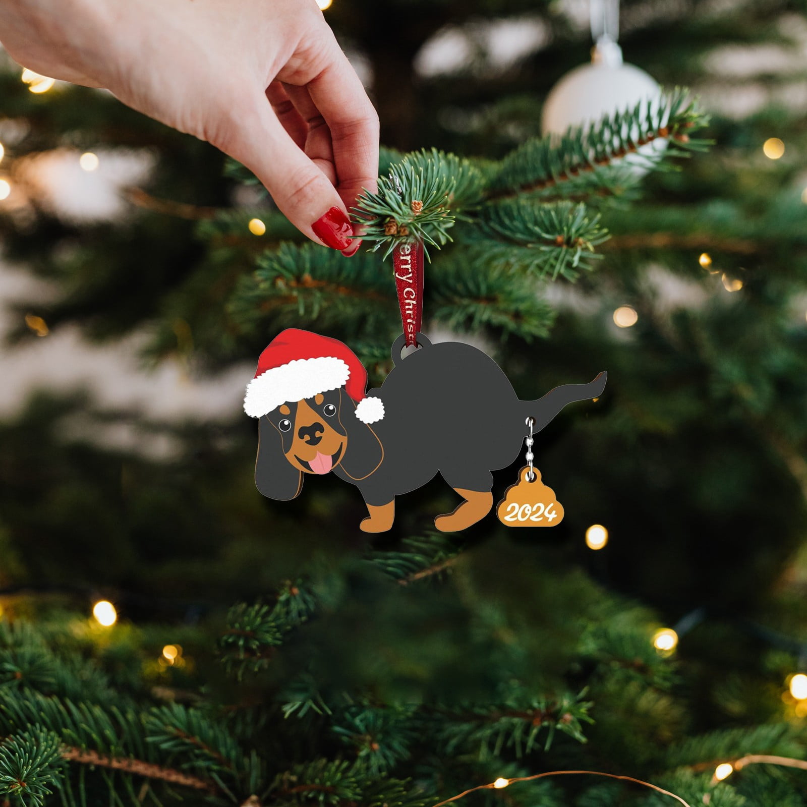 Adreap Pet Dog Christmas Ornaments Funny Dog poop Christmas Tree