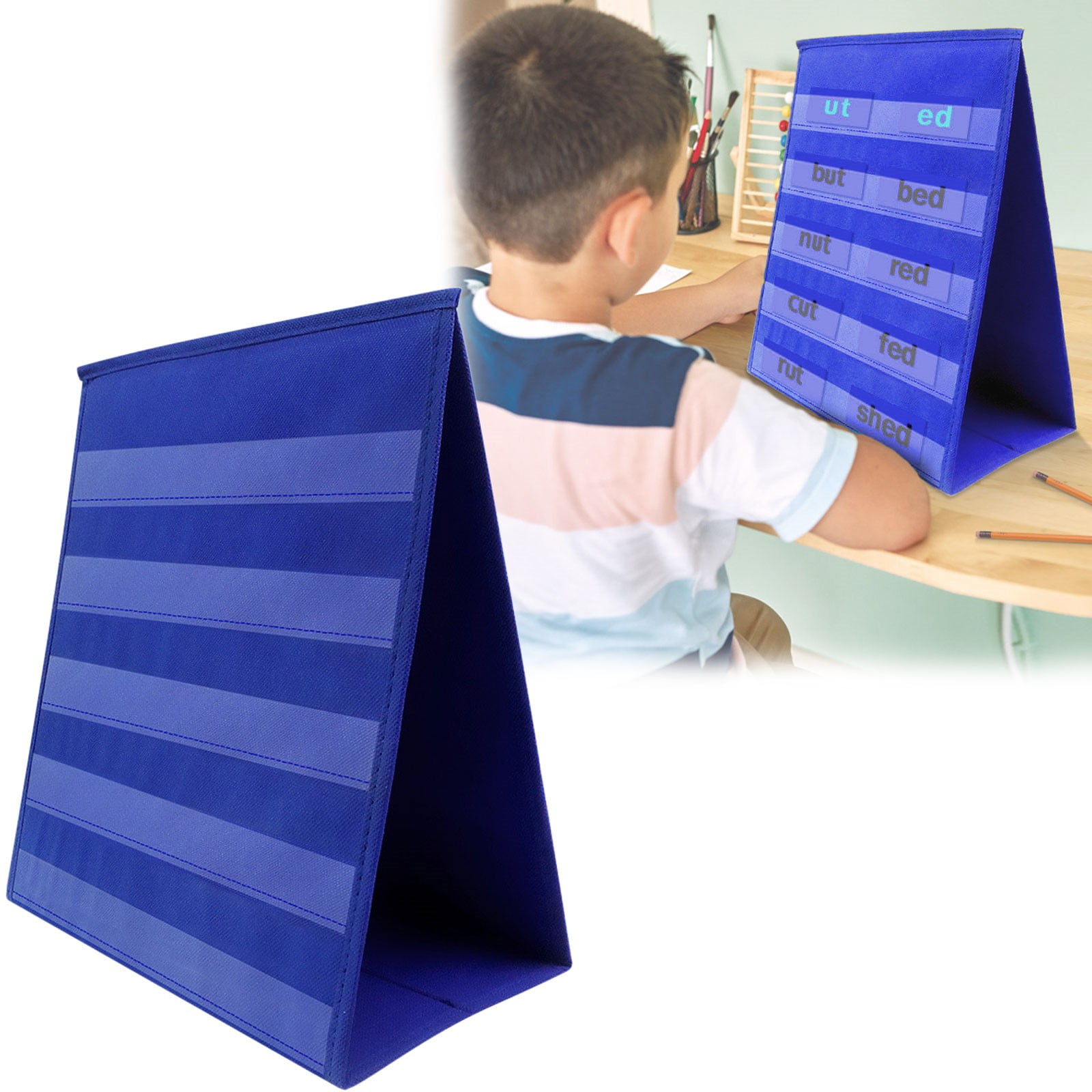 Adreap Self Standing Teaching Pocket Folding Double Desktop Pocket For