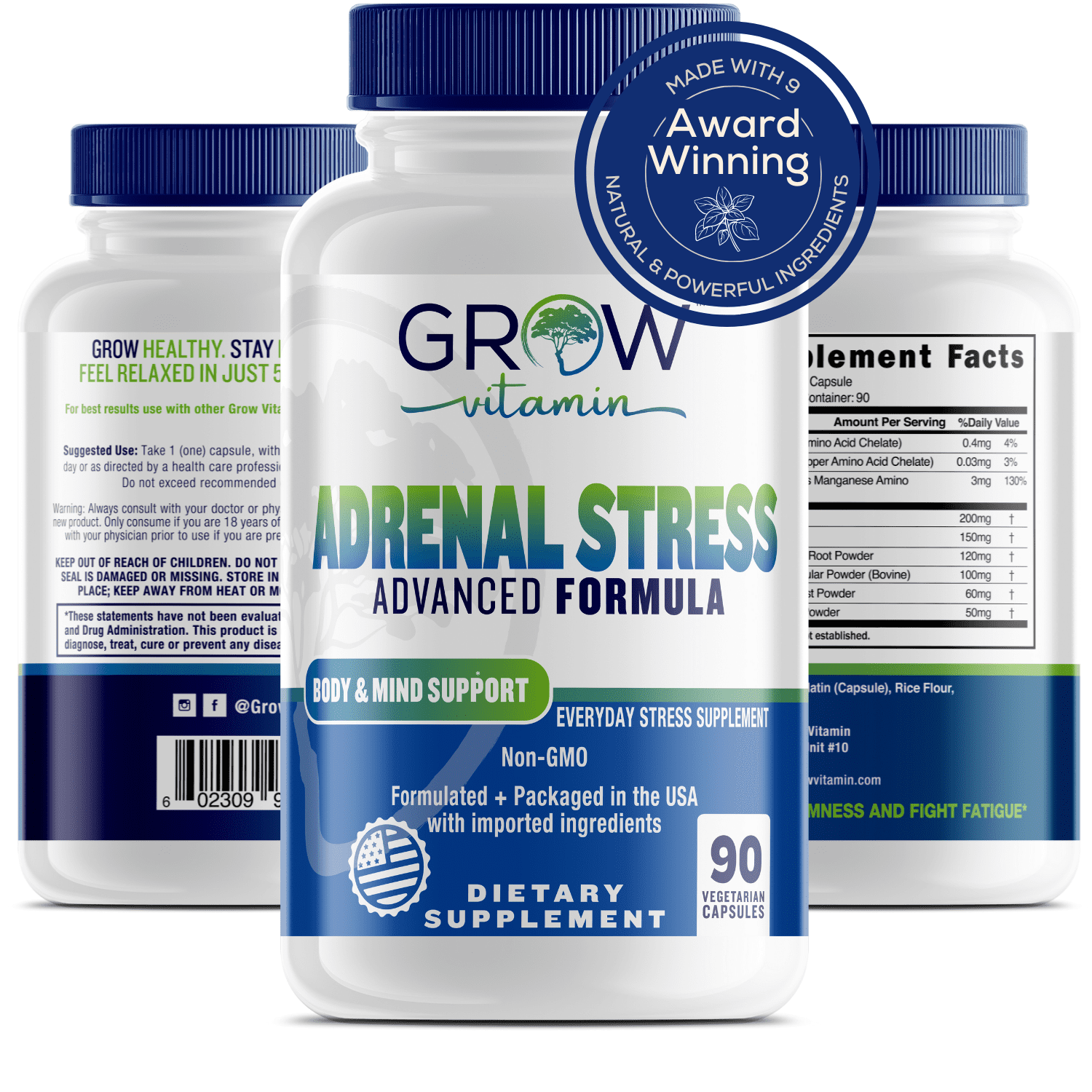 Adrenal Support Supplement 2600mg Natural Stress Relief & Cortisol