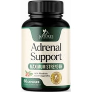 Natures Nutrition Adrenal Support Supplements Cortex Complex, Best Energy Supplement, Supports Health & Energy Levels, Daily Ashwagandha for Women & Men, Supports Immune System, 60 Capsules