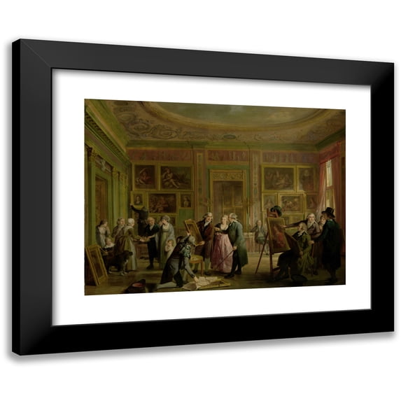 Adriaan de Lelie 24x19 Black Modern Framed Museum Art Print Titled - The Art Gallery of Josephus Augustinus Brentano (C. 1790 - C. 1799)