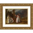 thumbnail image 1 of Adriaen Brouwer 18x14 Gold Ornate Wood Frame and Double Matted Museum Art Print Titled - Young Children at Play in a Landscape, 1 of 4