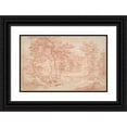 thumbnail image 1 of Adriaen Frans Boudewijns 24x17 Black Ornate Framed Double Matted Museum Art Print Titled: Landscape, 1 of 5