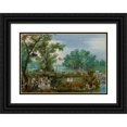 thumbnail image 1 of Adriaen Pietersz. Van De Venne 18x14 Black Ornate Wood Framed Double Matted Museum Art Print Titled - Merry Company in an Arbor (1615), 1 of 5