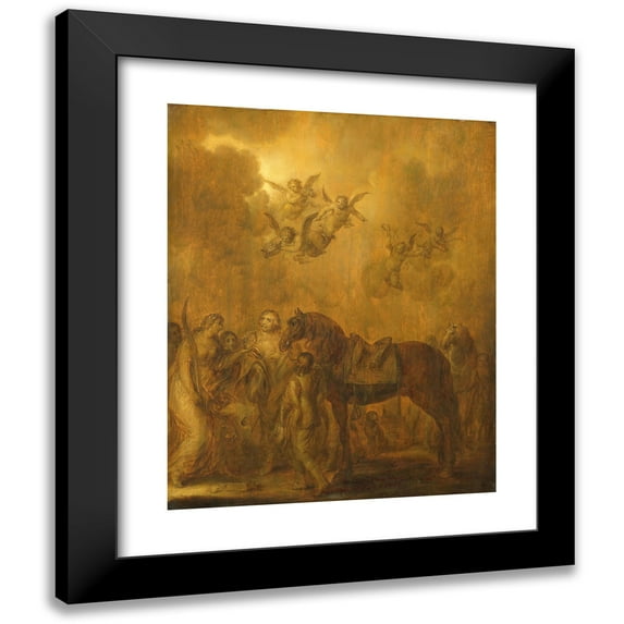 Adriaen Pietersz. Van De Venne 20x24 Black Modern Framed Museum Art Print Titled - Allegory of the Stadtholdership of Prince Frederick Henry (1642)