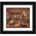 thumbnail image 1 of Adriaen van Ostade 2x Matted 22x20 Black Ornate Framed Art Print 'Feasting Peasants in a Tavern', 1 of 2