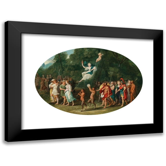 Adriaen van Stalbemt 14x11 Black Modern Framed Museum Art Print Titled - The Triumph of Venus